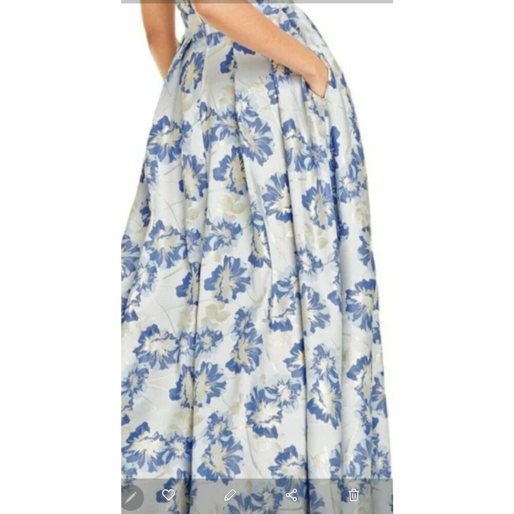 Speechless Blue Metallic Halter Evening Formal Dress Gown Size 0 New with Tags - Picture 2 of 10